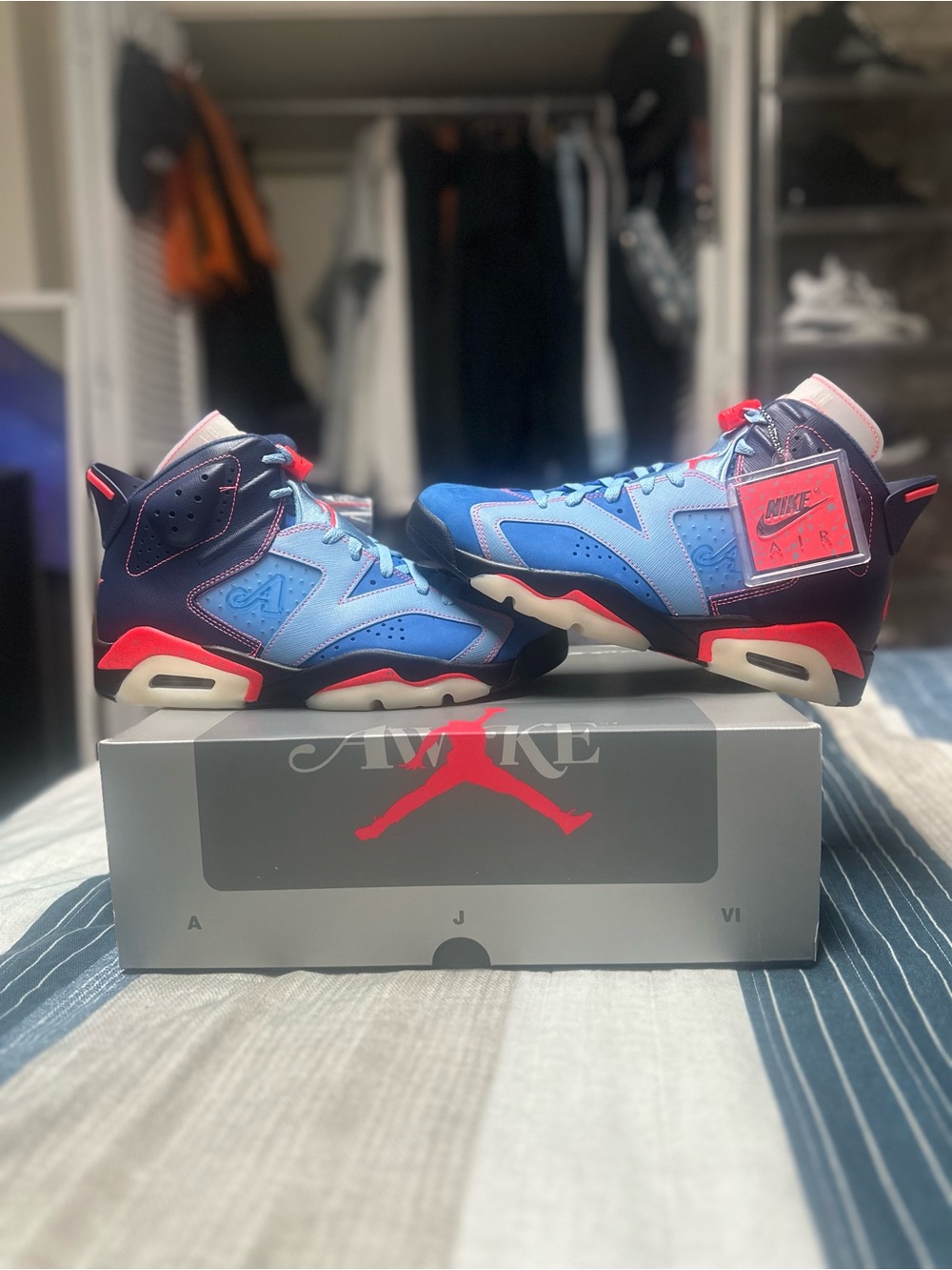 Size 9 - Nike Air Jordan 6 Awake Blueberry Brand New (SHIPS FAST)